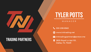 Business card for TNT Trading Partners